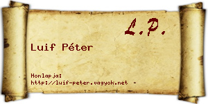 Luif Péter névjegykártya