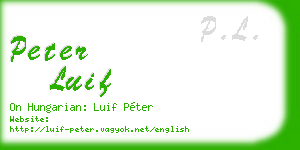 peter luif business card